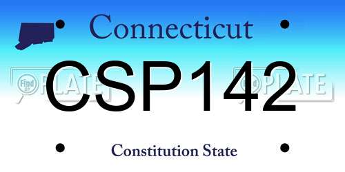 CSP142 Connecticut License Plate