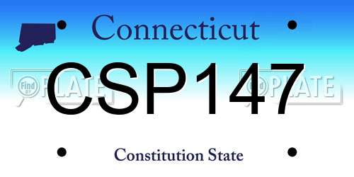 CSP147 Connecticut License Plate