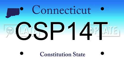 CSP14T Connecticut License Plate