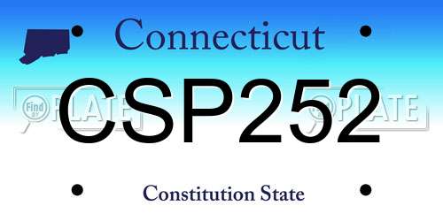 CSP252 Connecticut License Plate