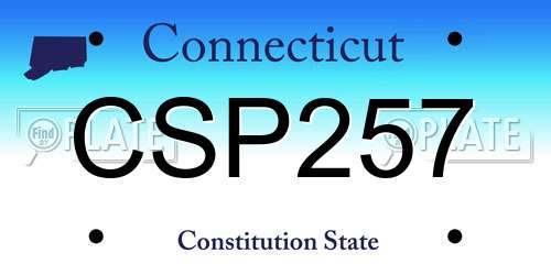 CSP257 Connecticut License Plate