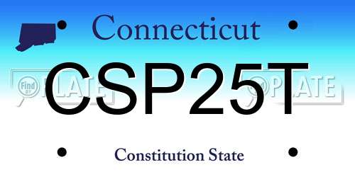 CSP25T Connecticut License Plate