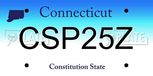 CSP25Z Connecticut License Plate