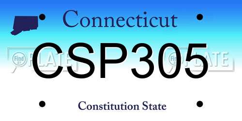 CSP305 Connecticut License Plate
