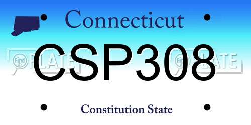 CSP308 Connecticut License Plate