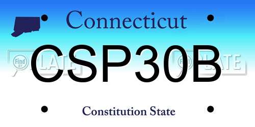 CSP30B Connecticut License Plate