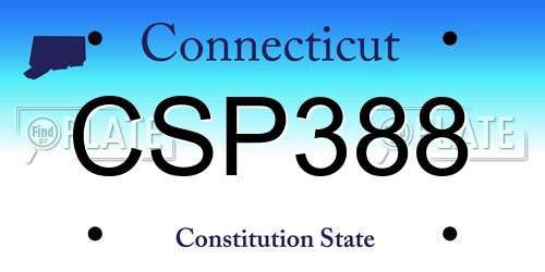 CSP388 Connecticut License Plate