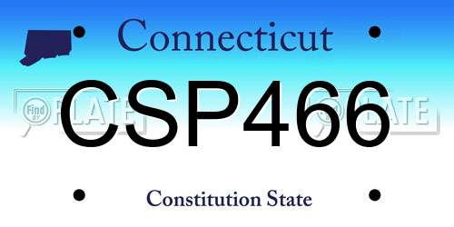 CSP466 Connecticut License Plate