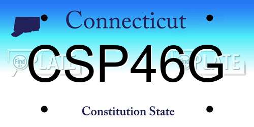 CSP46G Connecticut License Plate
