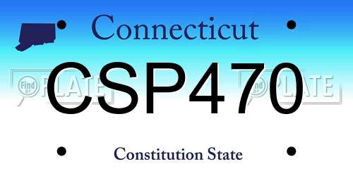 CSP470 Connecticut License Plate