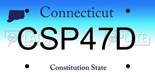 CSP47D Connecticut License Plate