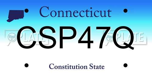 CSP47Q Connecticut License Plate
