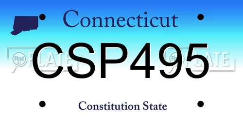 CSP495 Connecticut License Plate