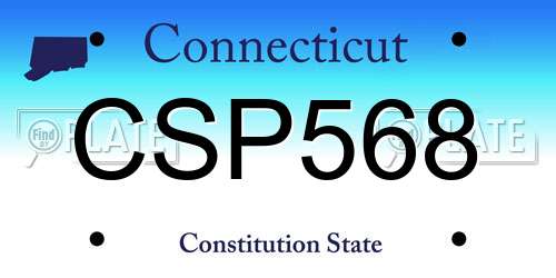 CSP568 Connecticut License Plate
