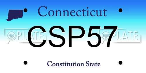 CSP57 Connecticut License Plate