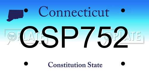 CSP752 Connecticut License Plate
