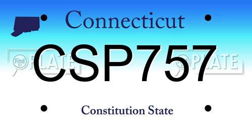 CSP757 Connecticut License Plate