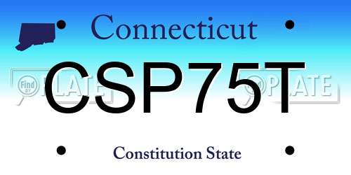 CSP75T Connecticut License Plate
