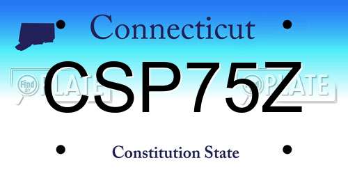 CSP75Z Connecticut License Plate