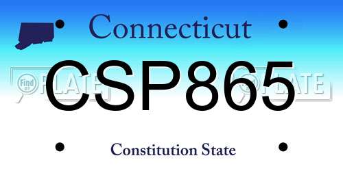 CSP865 Connecticut License Plate