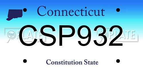 CSP932 Connecticut License Plate