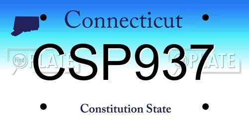 CSP937 Connecticut License Plate