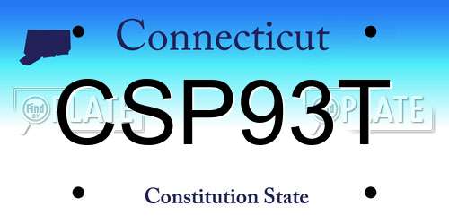 CSP93T Connecticut License Plate