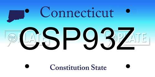 CSP93Z Connecticut License Plate