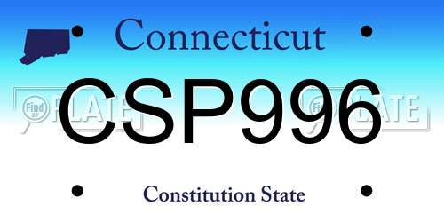 CSP996 Connecticut License Plate