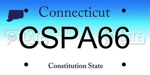 CSPA66 Connecticut License Plate