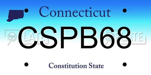 CSPB68 Connecticut License Plate