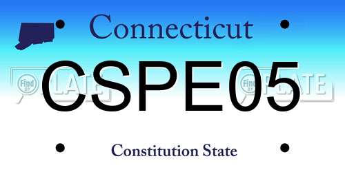 CSPE05 Connecticut License Plate