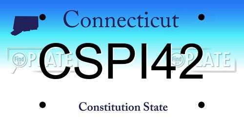 CSPI42 Connecticut License Plate