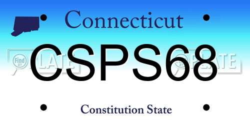 CSPS68 Connecticut License Plate