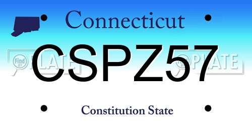 CSPZ57 Connecticut License Plate