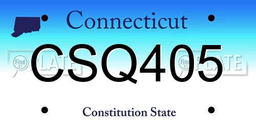 CSQ405 Connecticut License Plate