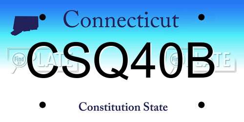 CSQ40B Connecticut License Plate