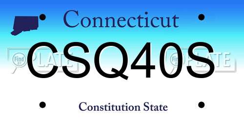 CSQ40S Connecticut License Plate