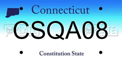CSQA08 Connecticut License Plate