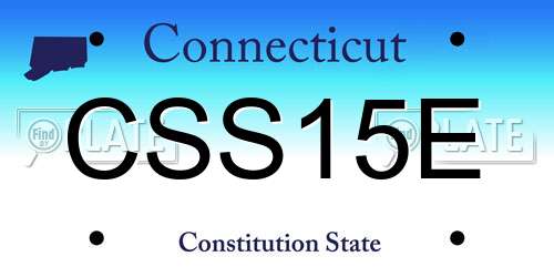CSS15E Connecticut License Plate