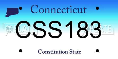 CSS183 Connecticut License Plate