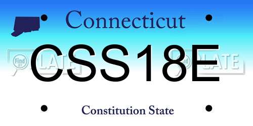 CSS18E Connecticut License Plate