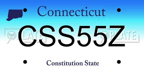 CSS55Z Connecticut License Plate