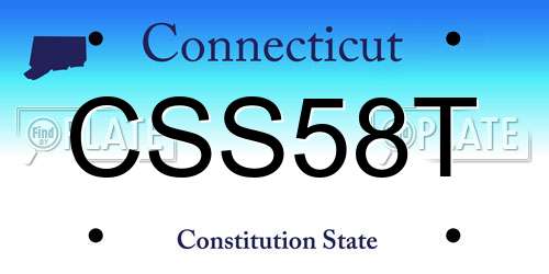 CSS58T Connecticut License Plate