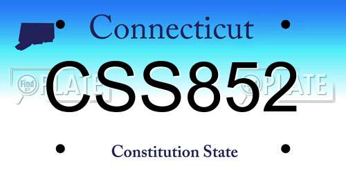 CSS852 Connecticut License Plate