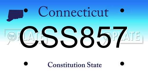 CSS857 Connecticut License Plate
