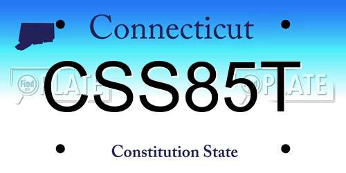 CSS85T Connecticut License Plate