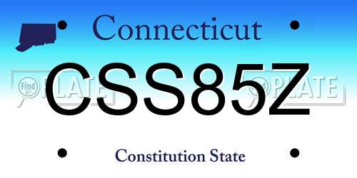 CSS85Z Connecticut License Plate