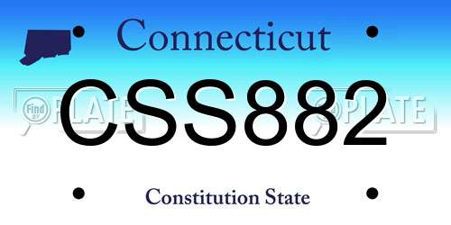 CSS882 Connecticut License Plate
