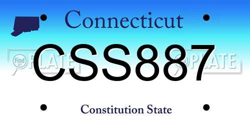 CSS887 Connecticut License Plate